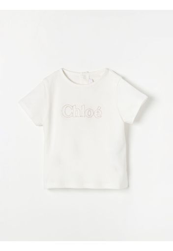 T-shirt con logo ricamato Chloé