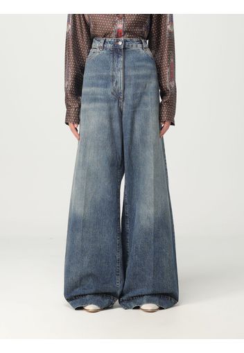 Jeans Etro in denim con ricamo Pegaso