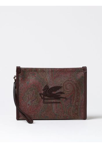 Pouch Etro in cotone spalmato con Paisley all over