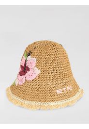 Cappello Etro in rafia intrecciata con ricamo