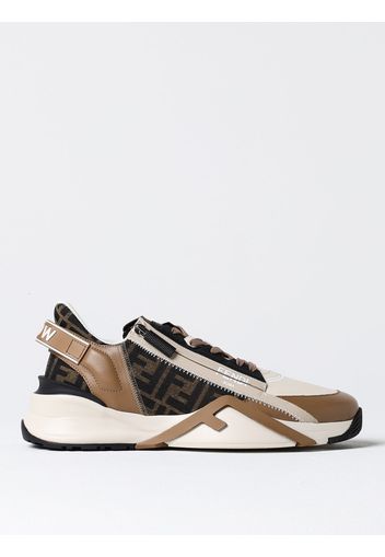 Sneakers Flow Fendi in pelle e tessuto jacquard