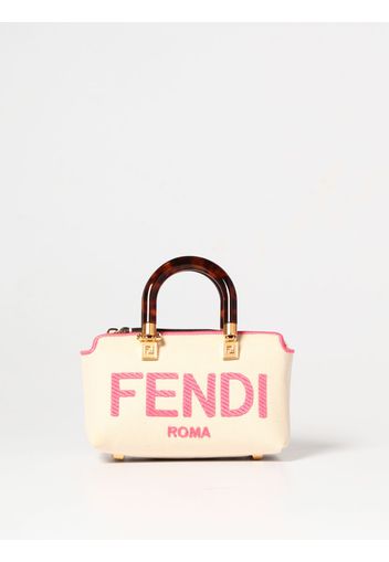 Borsa Mini By The Way Fendi in canvas con logo ricamato