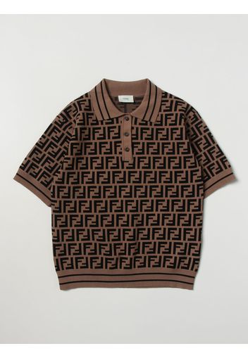 Polo Fendi Kids in maglia con FF jacquard all over