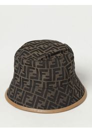 Cappello Fendi in tessuto jacquard e pelle