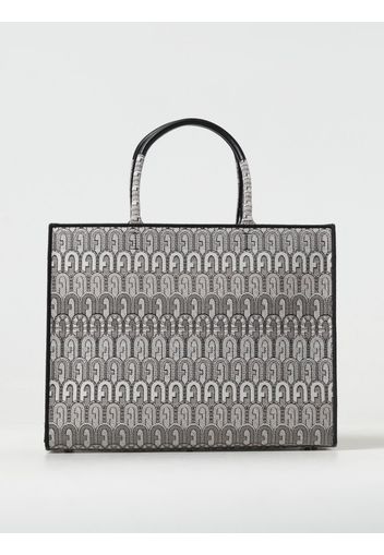 Borsa Opportunity L Furla in canvas con logo jacquard