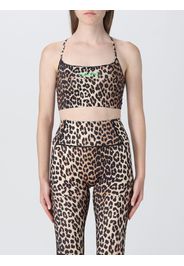 Top Ganni in nylon con stampa animalier