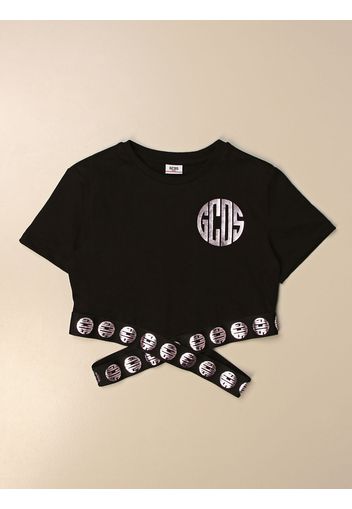 T-shirt cropped Gcds in cotone con logo