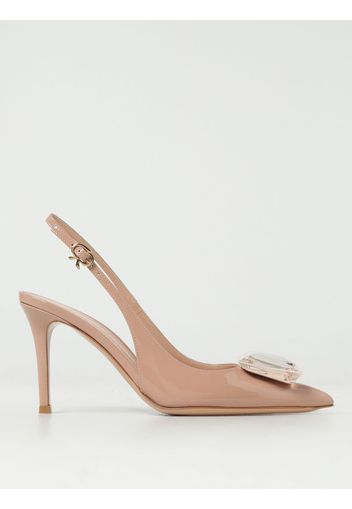 Slingback Jaipur Gianvito Rossi in vernice laminata con cristallo