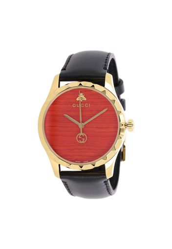 Orologio Gucci con cinturino in pelle e cassa in metallo