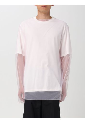 T-shirt Jil Sander in cotone con layer in tulle