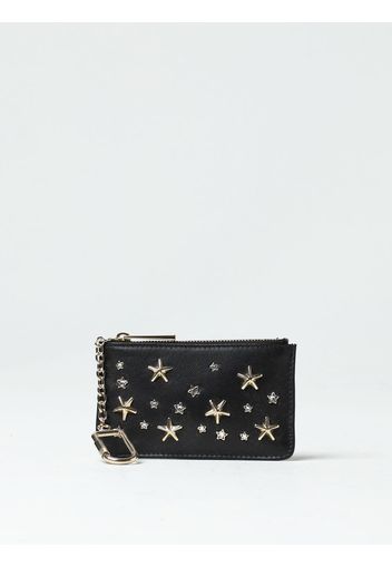 Portamonete Jimmy Choo in pelle con stelle applicate