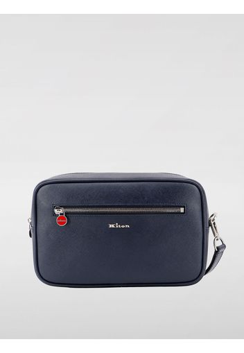 Pochette Kiton in pelle saffiano