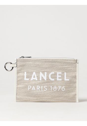 Clutch Lancel in rafia e pelle