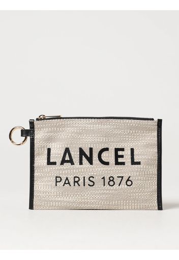 Clutch Lancel in rafia e pelle