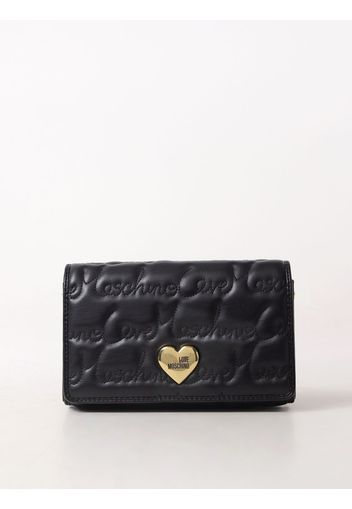 Borsa Love Moschino in pelle sintetica con logo ricamato all over