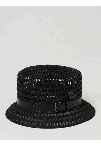 Cappello Uccio Max Mara in rafia con applicazione