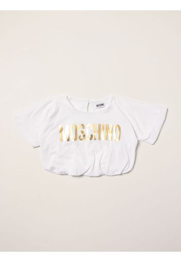 T-shirt cropped Moschino Kid con logo