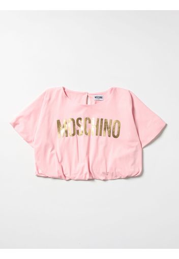 T-shirt cropped Moschino Kid con logo