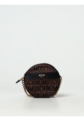 Borsa Moschino Couture in pelle e tessuto con logo jacquard