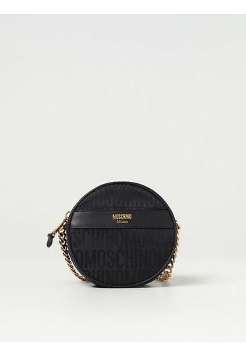 Borsa Moschino Couture in pelle e tessuto con logo jacquard