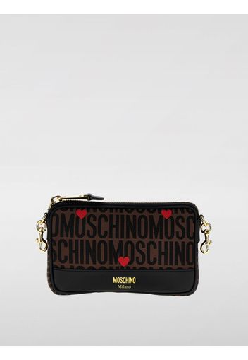 Borsa Moschino Couture in pelle e tessuto con logo jacquard