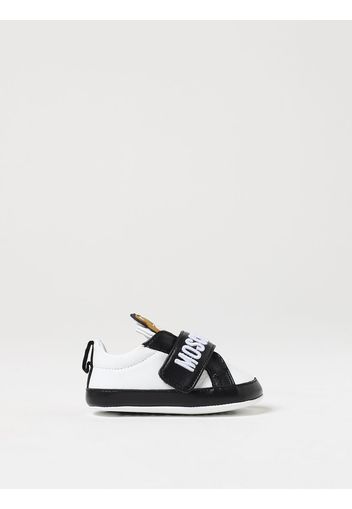 Sneakers Moschino Baby in pelle con logo appliato