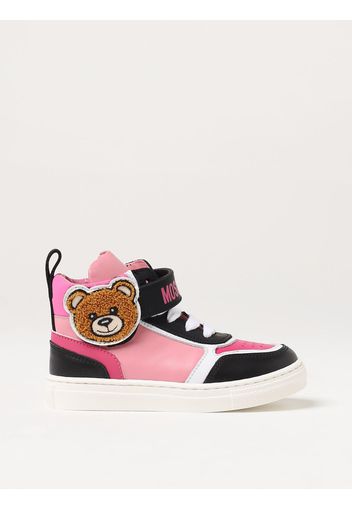 Sneakers Moschino Baby in pelle con logo applicato