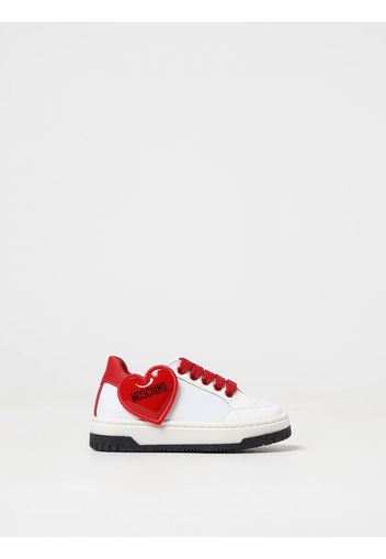 Sneakers Moschino Kid in pelle con logo