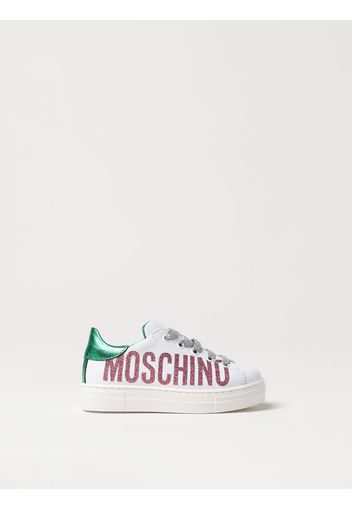 Sneakers Moschino Kid in pelle con logo