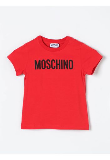 T-shirt in cotone con maxi logo Moschino