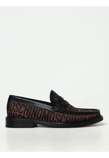 Mocassino Moschino Couture in tessuto jacquard e pelle