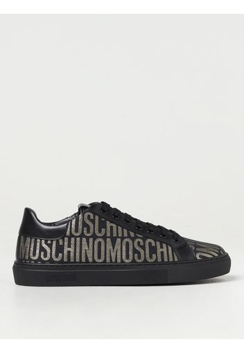Sneakers Moschino Couture in pelle e tessuto con logo jacquard