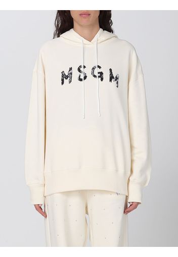 Felpa Msgm in cotone con logo con paillettes