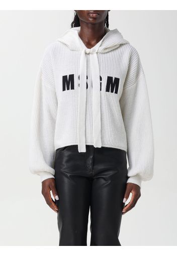 Felpa in maglia con cappuccio Msgm