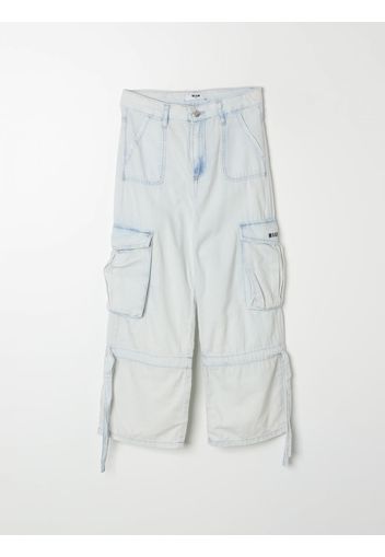 Jeans cargo Msgm Kids in denim