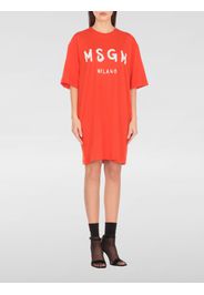 Abito a t-shirt in cotone con maxi logo Msgm