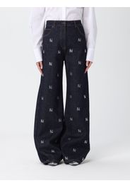 Jeans wide leg Msgm in denim con monogram