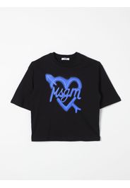 T-shirt in cotone con stampa logo Msgm Kids