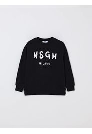 Felpa a girocollo in cotone con logo Msgm Kids