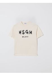 T-shirt in cotone con stampa logo Msgm Kids