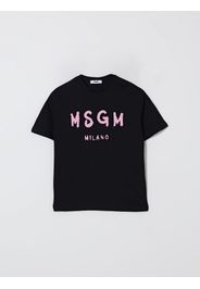 T-shirt in cotone con stampa logo Msgm Kids