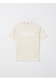 T-shirt in cotone con logo stampato Msgm Kids