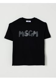 T-shirt in cotone con logo stampato Msgm Kids