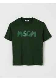 T-shirt in cotone con logo stampato Msgm Kids