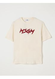 T-shirt in cotone con logo stampato Msgm Kids