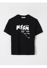T-shirt in cotone con stampa logo Msgm Kids