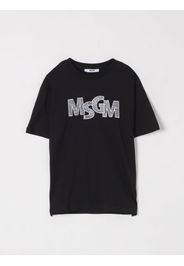 T-shirt in cotone con stampa logo Msgm Kids