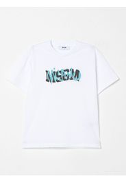 T-shirt in cotone con stampa logo Msgm Kids