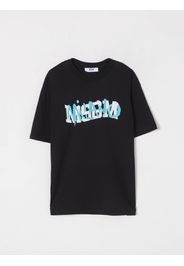 T-shirt in cotone con stampa logo Msgm Kids