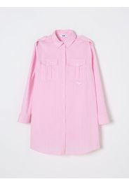 Abito chemisier in cotone a righe Msgm Kids